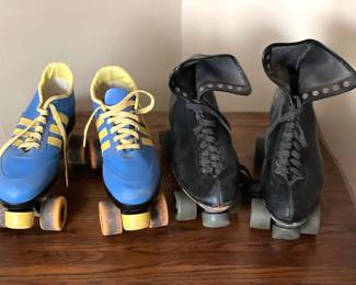 515 Vtg Mens Leather Sherbrooke  Black Rollerskates 