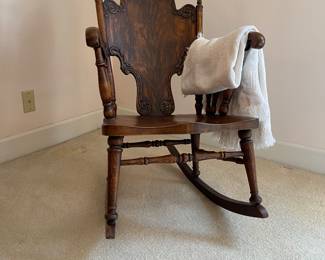 antique quartersawed oak rocker