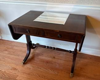 Mahogany drop leaf two drawer server