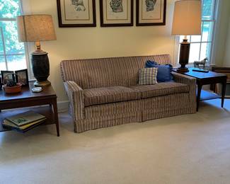 mid century sofa, tables, lamps, ALL IN GREAT SHAPE.