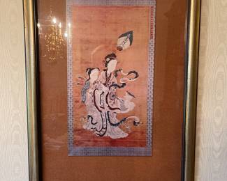 Red ground Keli hanging scroll 