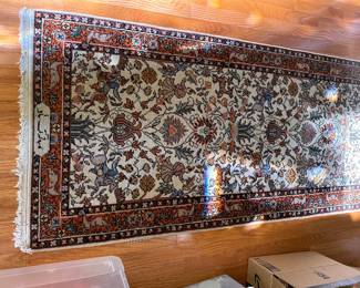 handmade quality hunt scene wool Pakistan six foot runner