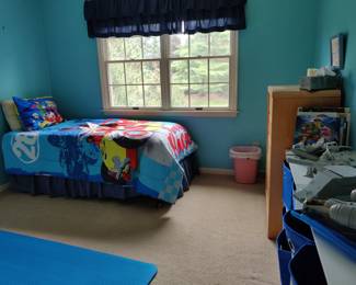 Disney themed linens and Twin Bed and Dresser