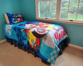 Disney Twin bed linens, bed, mattress