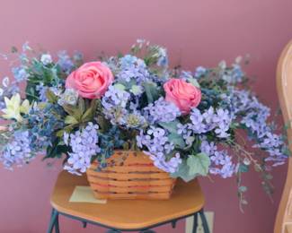 Longaberger Basket of silk flowers