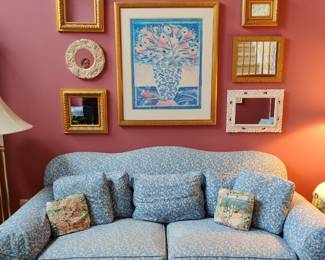 Clayton Marcus Sofa-purchased at Stickley, Wall decor