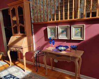 Ethan Allen, Cobalt Glassware, signed prints