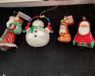 Large figural Christmas ornaments 