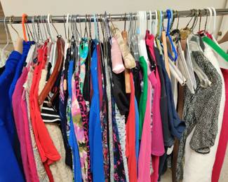 one of the many racks waiting for pricing and sorting