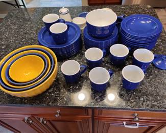 Emile Henry Dinnerware and nested mixing bowls. 