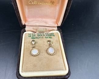 14K gold opal earrings