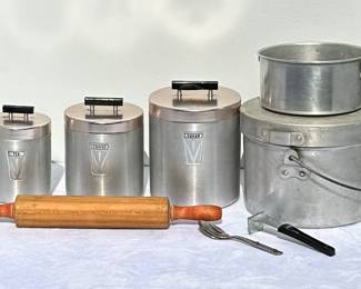 Aluminum canisters and kitchen items