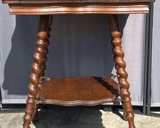Victorian tiger oak barley twist side table