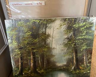 Original forest landscape painting