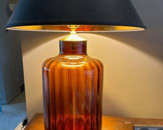 Large amber glass lamp (2)
