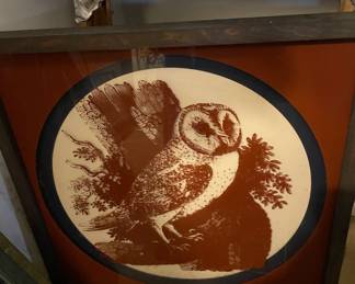 Owl glass print