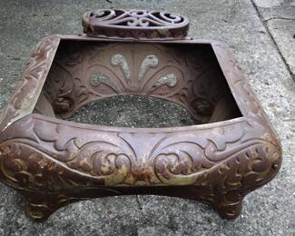 Vintage cast iron stove bases