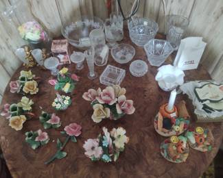 Vintage Capodimonte and quality lead crystal