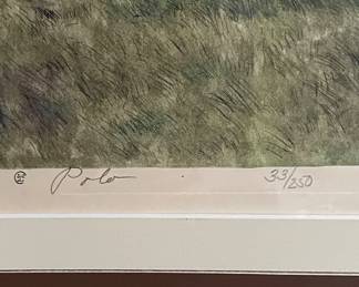 Polo Lithograph Signed & Numbered By Artist - 2 Available. Photo 4 of 4.