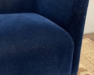 Modern Sofa Upholstered in Midnight Blue Mohair Fabric. Measures 72" W x 28" D with 28" Seat Height. Photo 2 of 4.