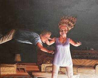 "Head Over Heels" Original Oil on Canvas. Arno Moreland.