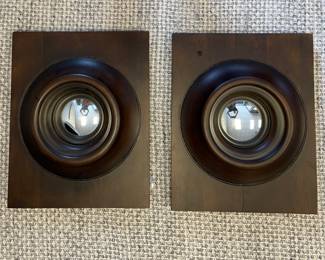 Pair of Convex Porthole-Style Mirrors.