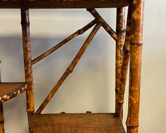 Vintage Tortoise Bamboo Etegere. Photo 2 of 4.