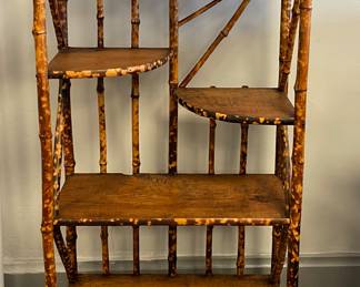 Vintage Tortoise Bamboo Etegere. Photo 1 of 4.