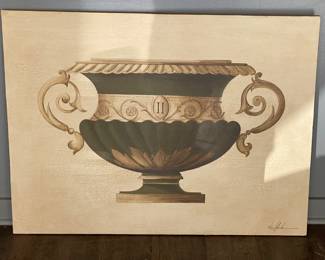 Original Oil on Canvas, Urn. Signed by Artist. Photo 1 of 2.