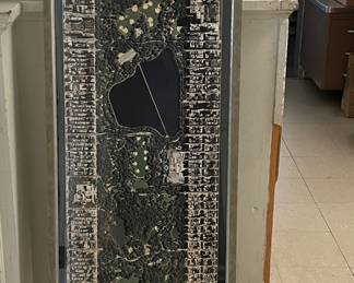 Framed Vintage Central Park Poster. Measures 22" W x 61" H.