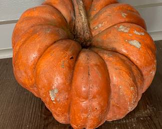 Vintage Cast Concrete Pumpkin