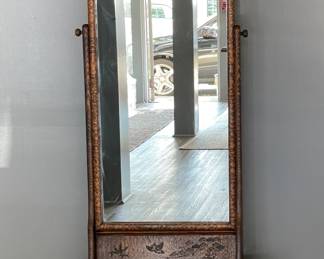 Antique Japanese Kyodai Mirror & Stand. Measures 27" W x 12" D x 68" H. Photo 1 of 2.