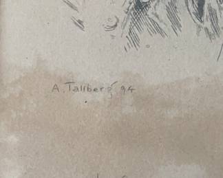 Self Portrait, "A Parish Councellor," Pencil on Paper, Axel Tallberg, 1994. Photo 2 of 3.