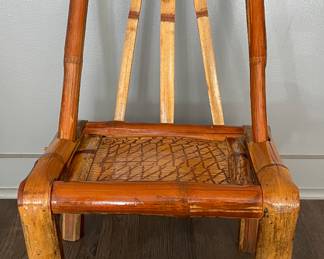Vintage Bamboo Child's Chair. Measures 14" W x 23" H. Photo 1 of 4.