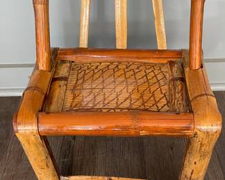 Vintage Bamboo Child's Chair. Measures 14" W x 23" H. Photo 2 of 4.