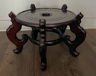 Asian Rosewood Fishbowl Stand - 12" D Base.