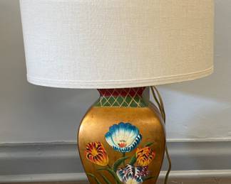 Oriental Accents Table Lamp with Floral Motif. Photo 1 of 3.