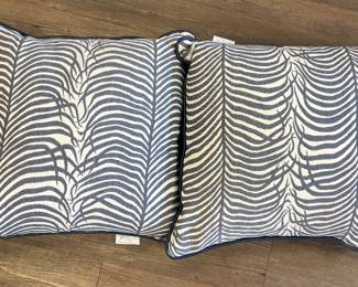 Gabby Home Zebra Pattern Pillows with Faux Leather Trim - 3 Available.