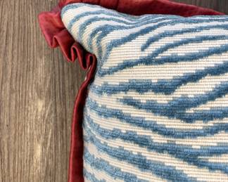 Cowtan & Tout Faux Bois Pillow Covers with Leather Trim - 2 Available. Photo 2 of 2.