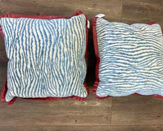 Cowtan & Tout Faux Bois Pillow Covers with Leather Trim - 2 Available. Photo 1 of 2.