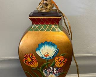 Oriental Accents Table Lamp with Floral Motif. Photo 2 of 3.