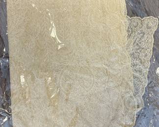 Museum Quality Antique Belgium Lace Table Runner. Measures 86" L x 16" W.