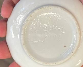 Miniature Porcelain Clown Tea Set, German, Marked 8382 Two Cups & Saucers. Photo 3 of 3.