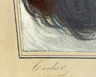 Antique Print, "Spaniel" Signed By Artist, 1860. Measures 8" x 10" without frame; 17.5" x 21". Photo 2 of 4.