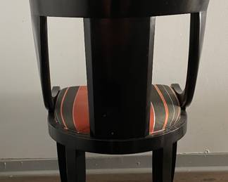 Set of 6 Vintage Baker Furniture Palladian Regency Dining Chairs in Maple & Cherry Frame In Ebony Lacquer Finish. Set Includes 2 Arm and 4 Side Chairs. Photo 3 of 3.