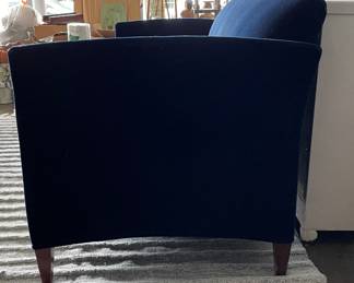 Modern Sofa Upholstered in Midnight Blue Mohair Fabric. Measures 72" W x 28" D with 28" Seat Height. Photo 3 of 4.
