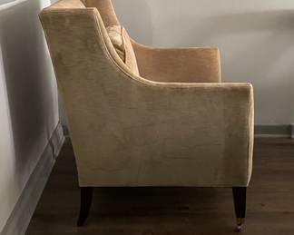 Pair of Baker Milling Road Arm Chairs. EXCELLENT BONES Ideal for Customizing As They Need ReUpholstering. Each Measures 29" W x 38" D x 40" H. Photo 2 of 3.