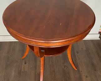 Milling Road for Baker Furniture "Distressed Wood" Cherry Occasional Table. Measures 32" D x 31" H. Photo 2 of 2.