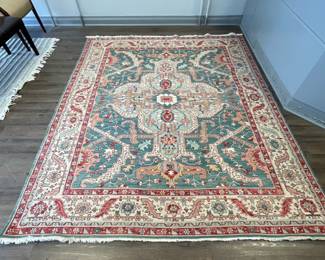 Red, Teal & Tan Persian Rug. Measures 8' x 10'. Photo 1 of 3.