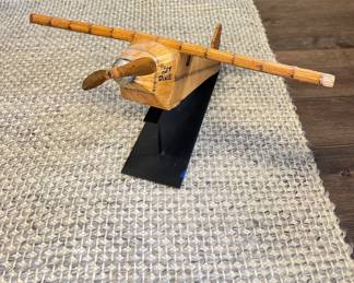 Pencil Reed Model Airplane with Pedestal. Photo 2 of 3.